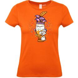 Dames T-shirt Alaaf Bier | Carnaval | Carnavalskleding Dames Heren | Oranje | maat XL